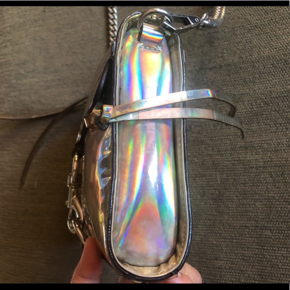 Rare Holographic Iridescent Hologram Rebecca Minkoff Mini Mac EUC - Picture 5 of 16